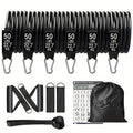 300-Pound Fitness Barbell Resistance Band Set