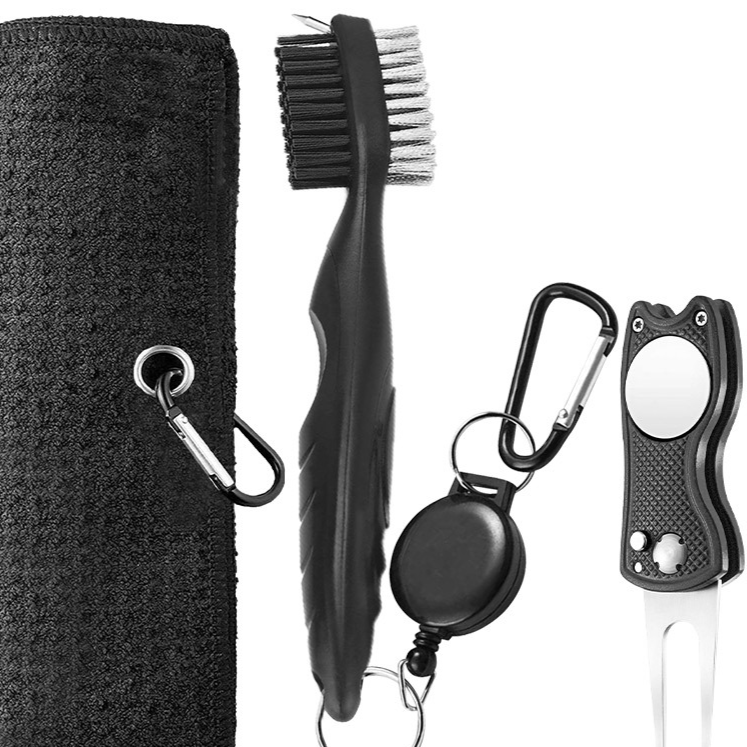 Golf Club Cleaning Set with Brush and Towel