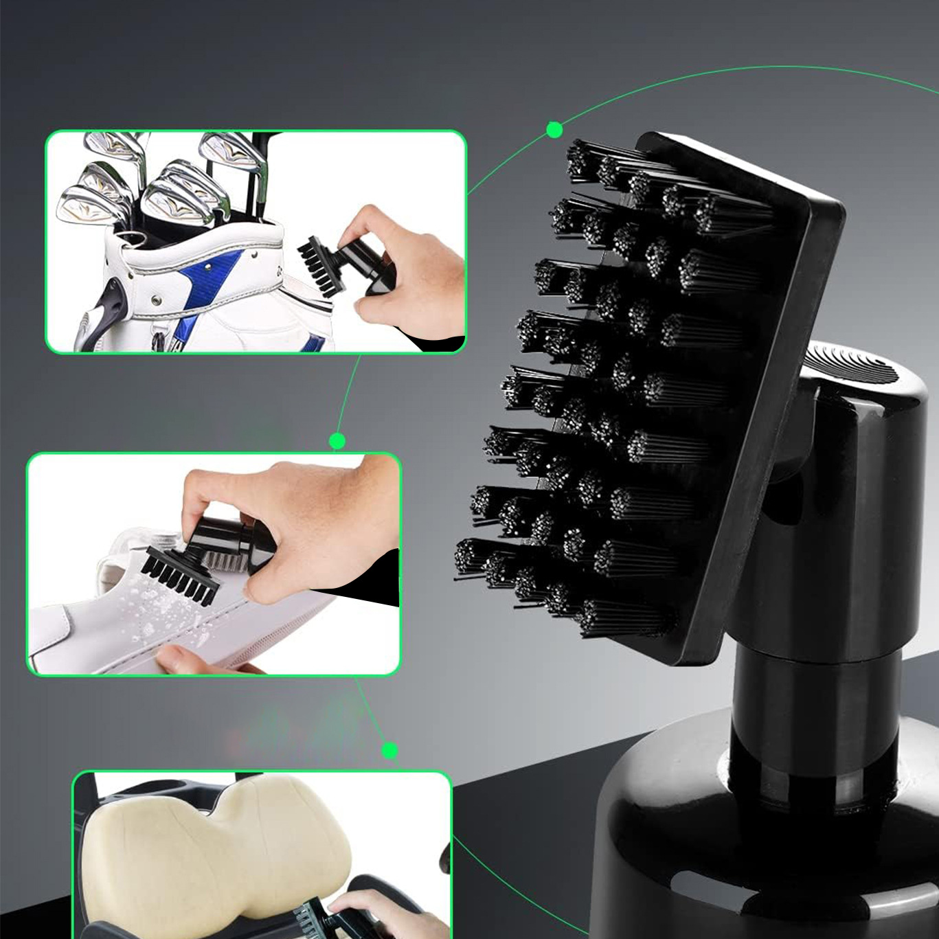 Golf Club Cleaning Set with Brush and Towel