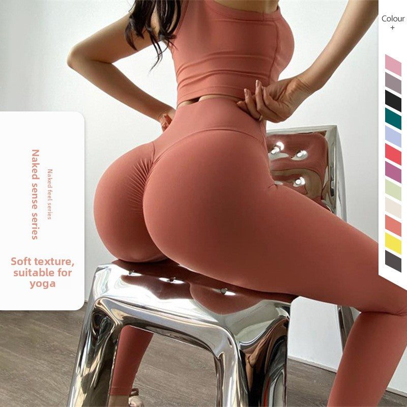 Double-Sided Brushed High-Waist Yoga Fitness Pants